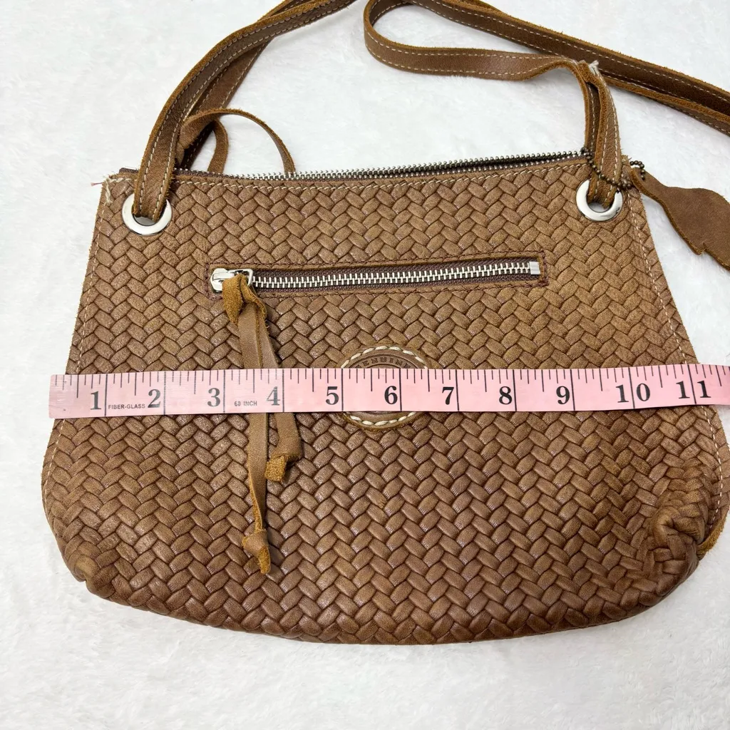 Roots Brown leather Woven crossbody Bag‎ - Image 4