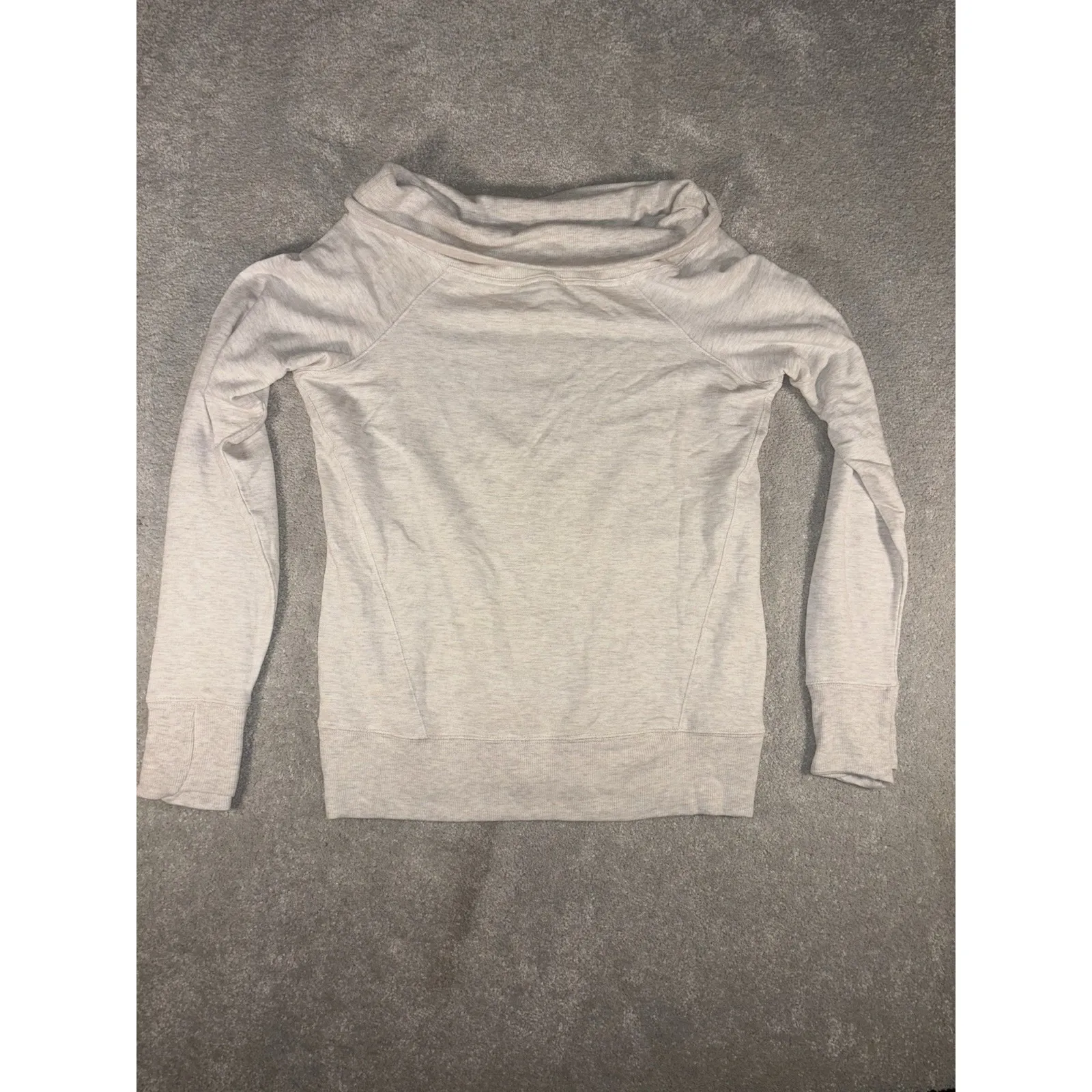 ATHLETA‎ Heather Beige Studio Barre Sweatshirt Top XS - Image 4