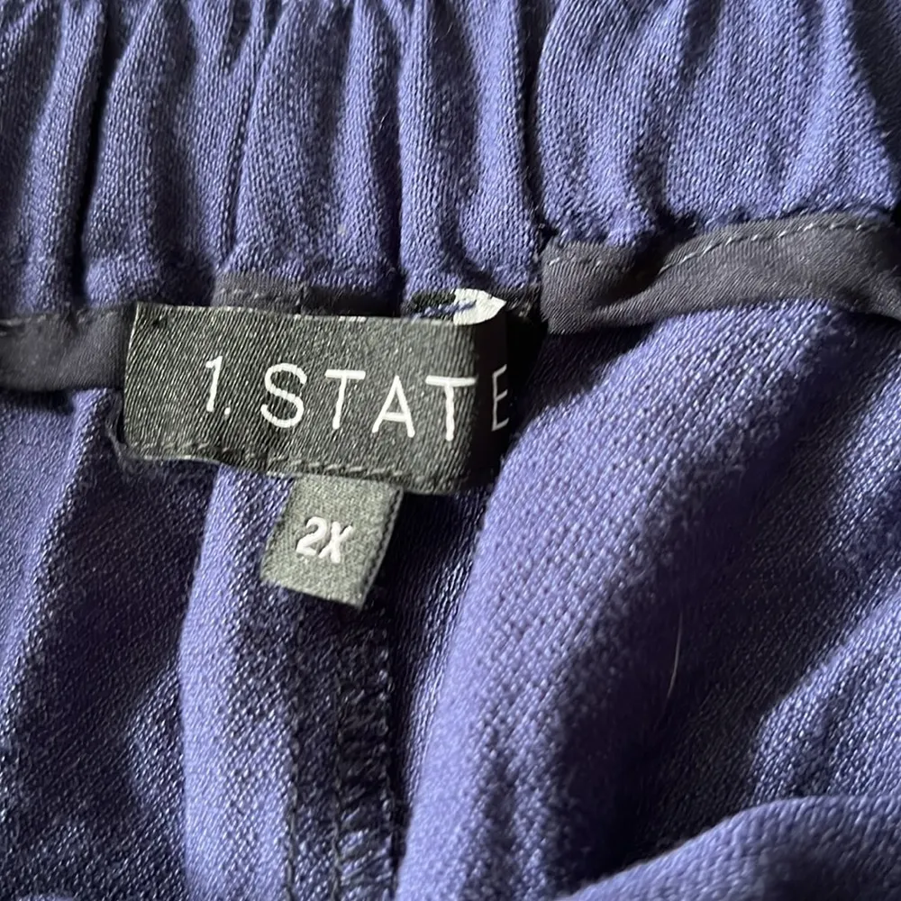 1. State Women’s flat front drawstring ankle pants in Navy Sky size 2X - Image 4