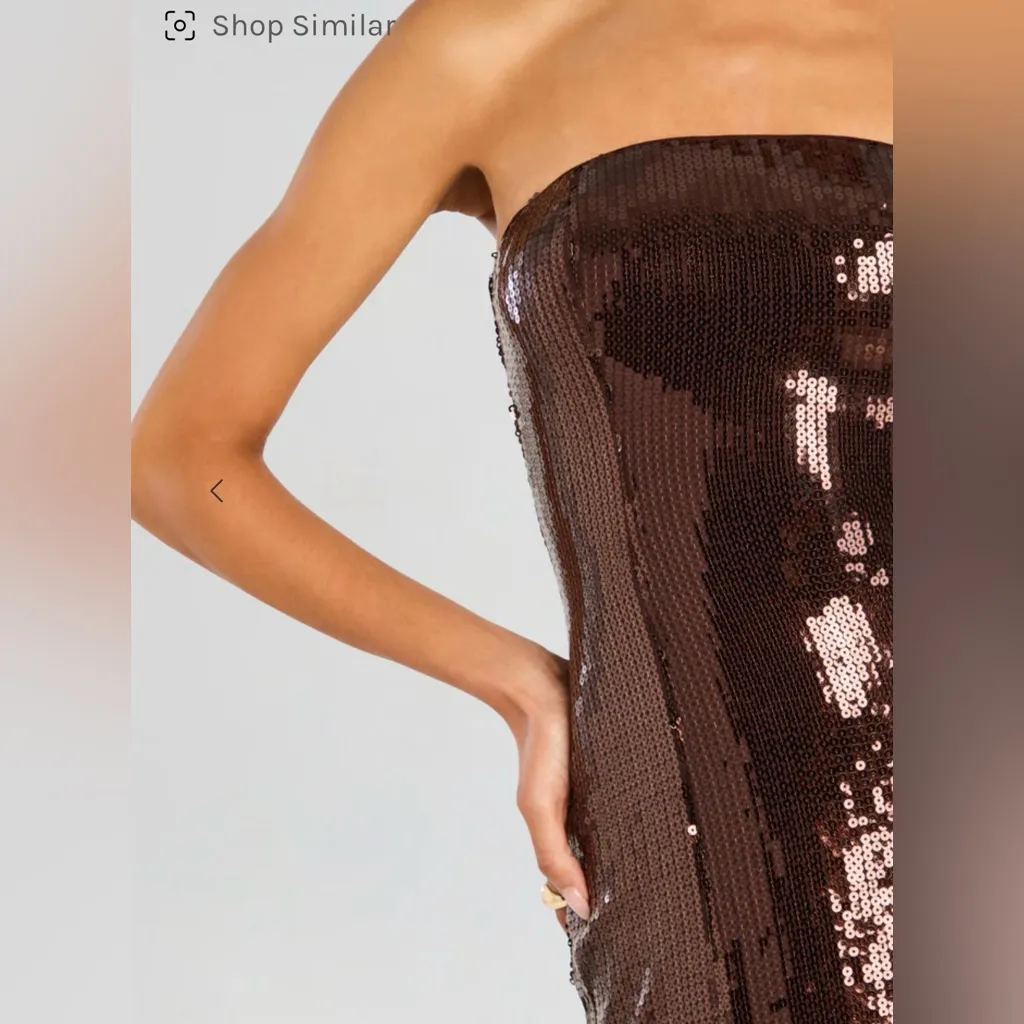 NWT Retrofete EMBER SEQUIN DRESS, size M Brown Size M - Image 4