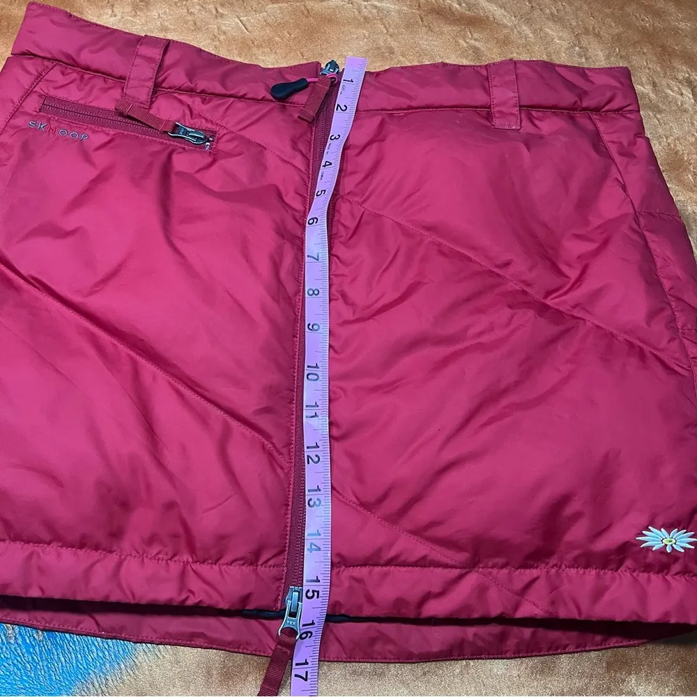 Skhoop Down Zip front outdoor winter fall mini skirt red size XL Sweden - Image 10