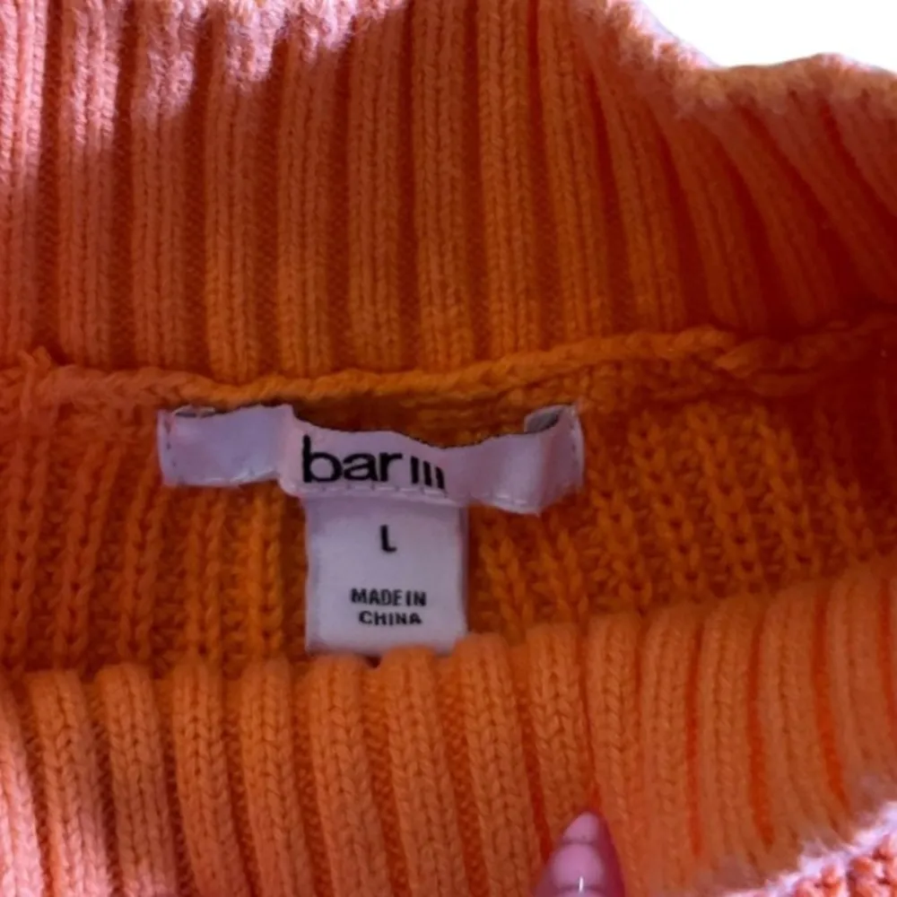 bar iii Color Block Mock Neck Sweater Ribbed Knit Pullover‎ Top Large - Image 3