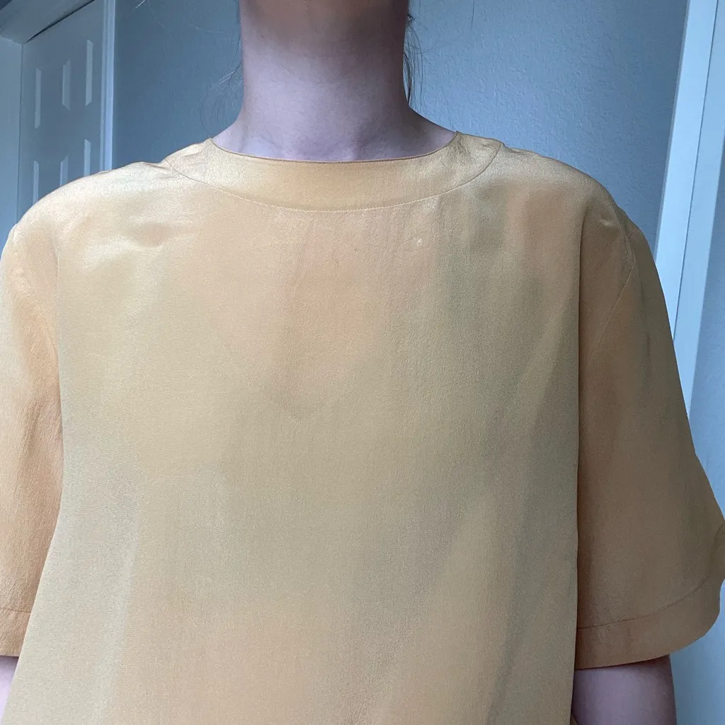 Vintage Golden Yellow Silk Blouse Gold - Image 5