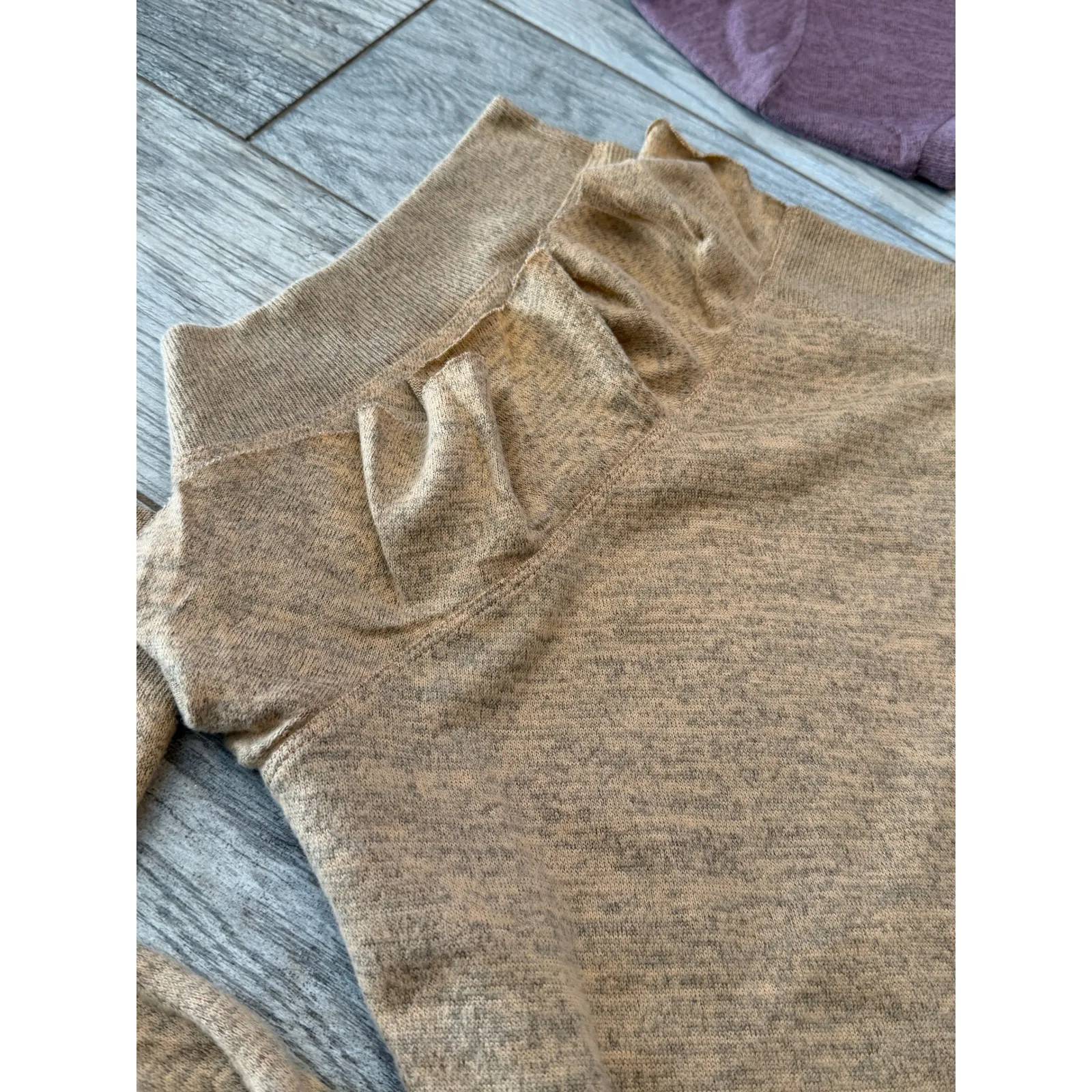 DG2 Diane Gilman Asymmetrical Ruffle Knit Top Plus size 1X Lot of 2 Blouse Tunic Tan - Image 12