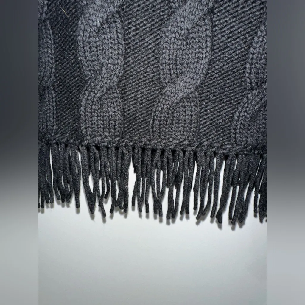 Sportmax Max Mara Heavyweight Cable Knit Mini Cowl Neck Sweater Dress EUC Size M Black Size M - Image 3