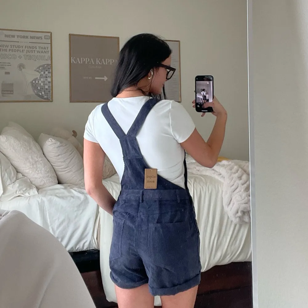 Navy Blue Corduroy Overalls - Image 2