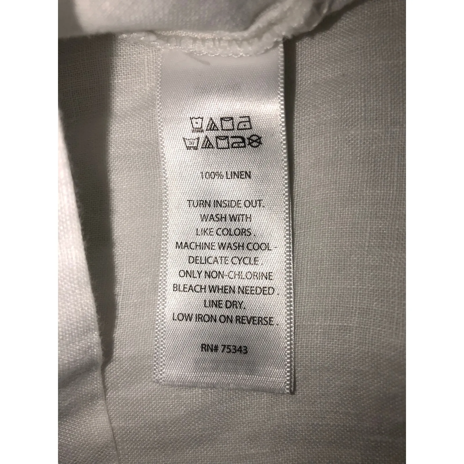 Artisan NY Linen Tunic Size 1X White Long Sleeve Grommet Lace Up Neckline Plus - Image 8