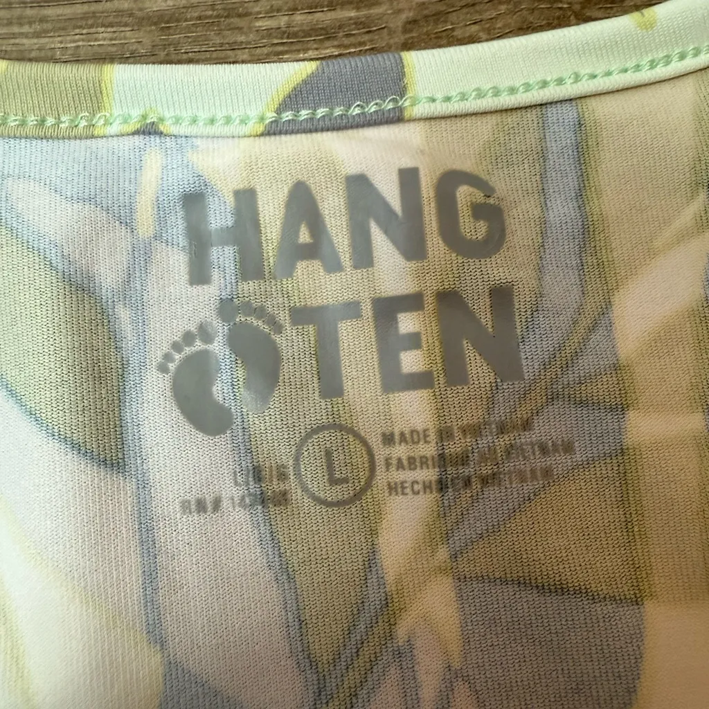 Hang Ten  Plant Fitted Long Sleeve UV Protect Top Size Large Blue Pocket Outdoor - Image 3