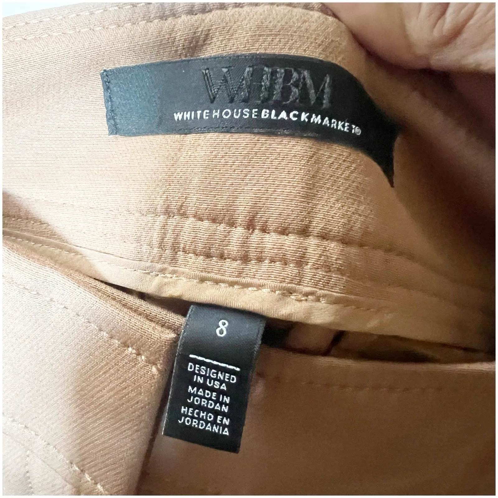 White House Black Market Tan High Rise Shorts Military Buttons NWOT Size 8 - Image 8