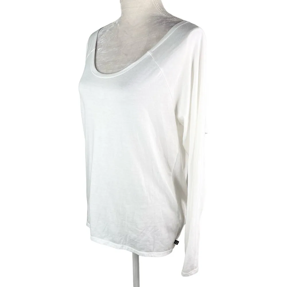 Fabletics Aviana Top White XL Long Sleeve Twist Back Detail Relaxed New - Image 5