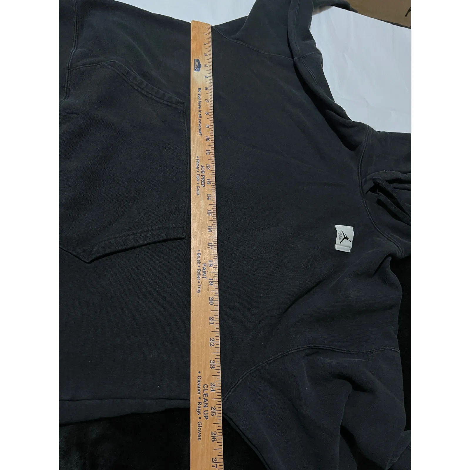 Jordan Air M hoodie black oversized slouchy kangaroo pocket **flaw see photo # 3 - Image 7
