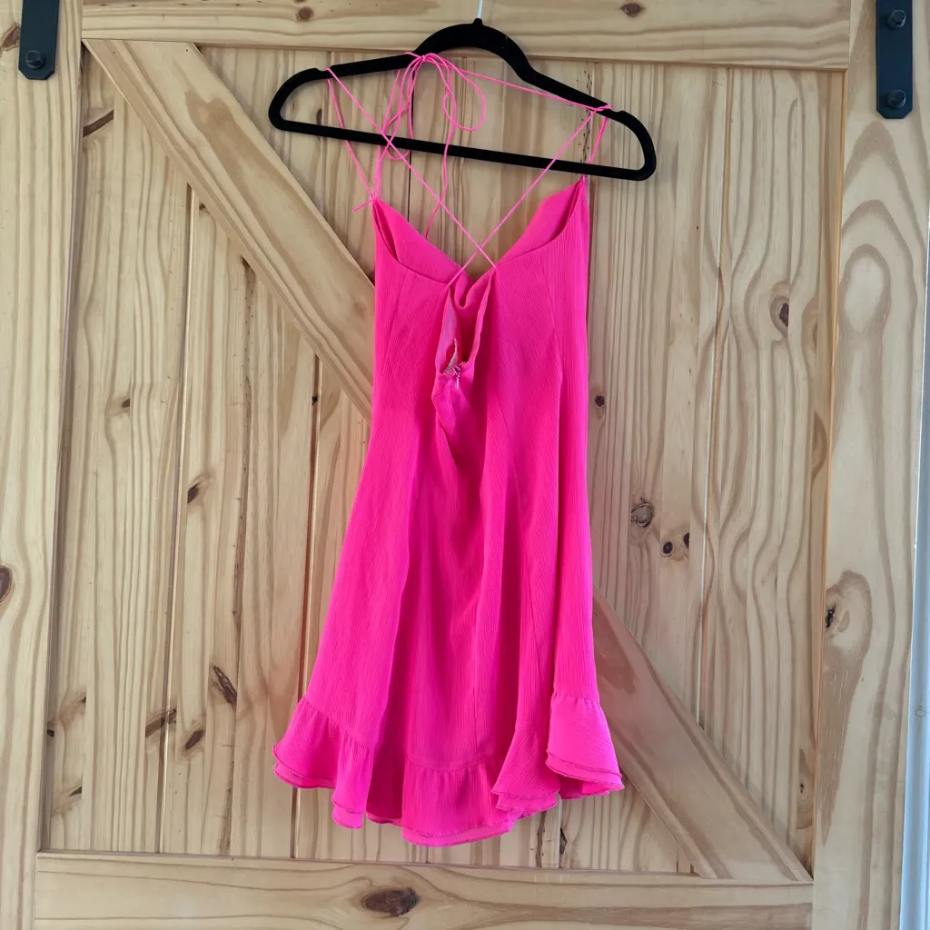 NWOT Revolve Shania Mini Dress in Hot Pink - Image 4