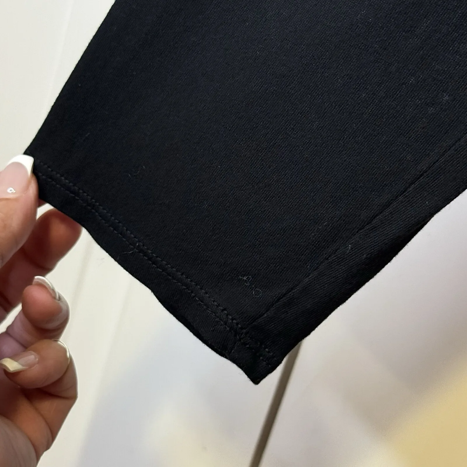 LOFT Women's Black Lace Inset Over Skin Tone Long Sleeve Key Hole Blouse Sz L‎ # - Image 7