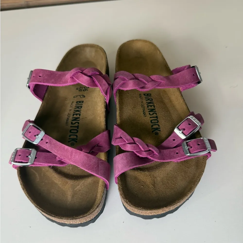 Birkenstock Franca Braided Oiled Leather Sandal Festival Fuschia 5 - Image 2