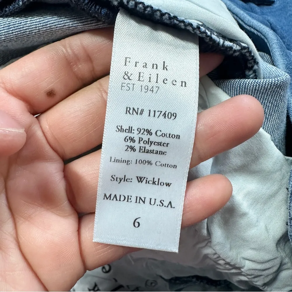 Frank & Eileen Wicklow Italian Denim Crop Chinos Pants in Blue Denim Wash 6 - Image 12