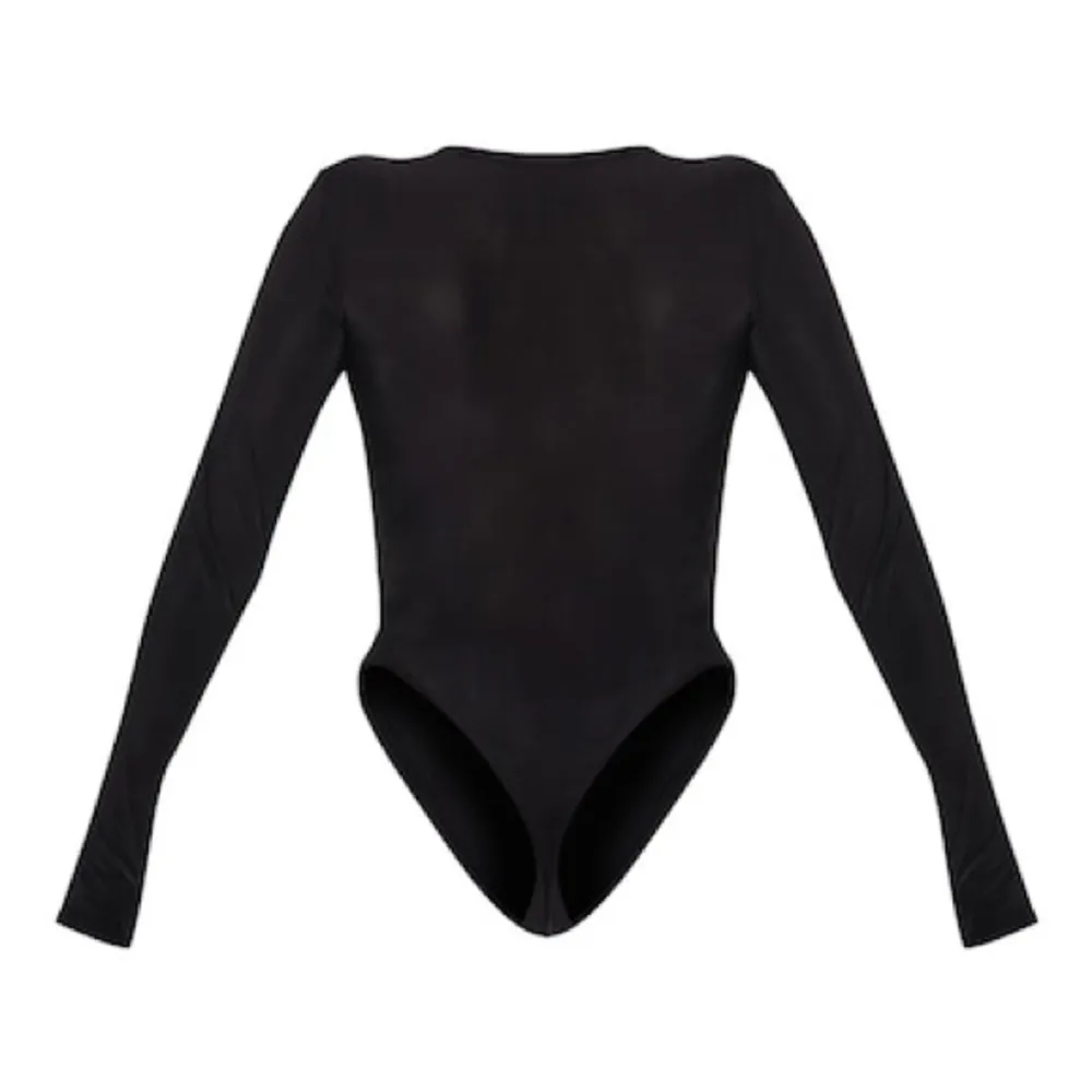 Pretty Little Thing  Black Fitted Long Sleeve Bodysuit - Image 4