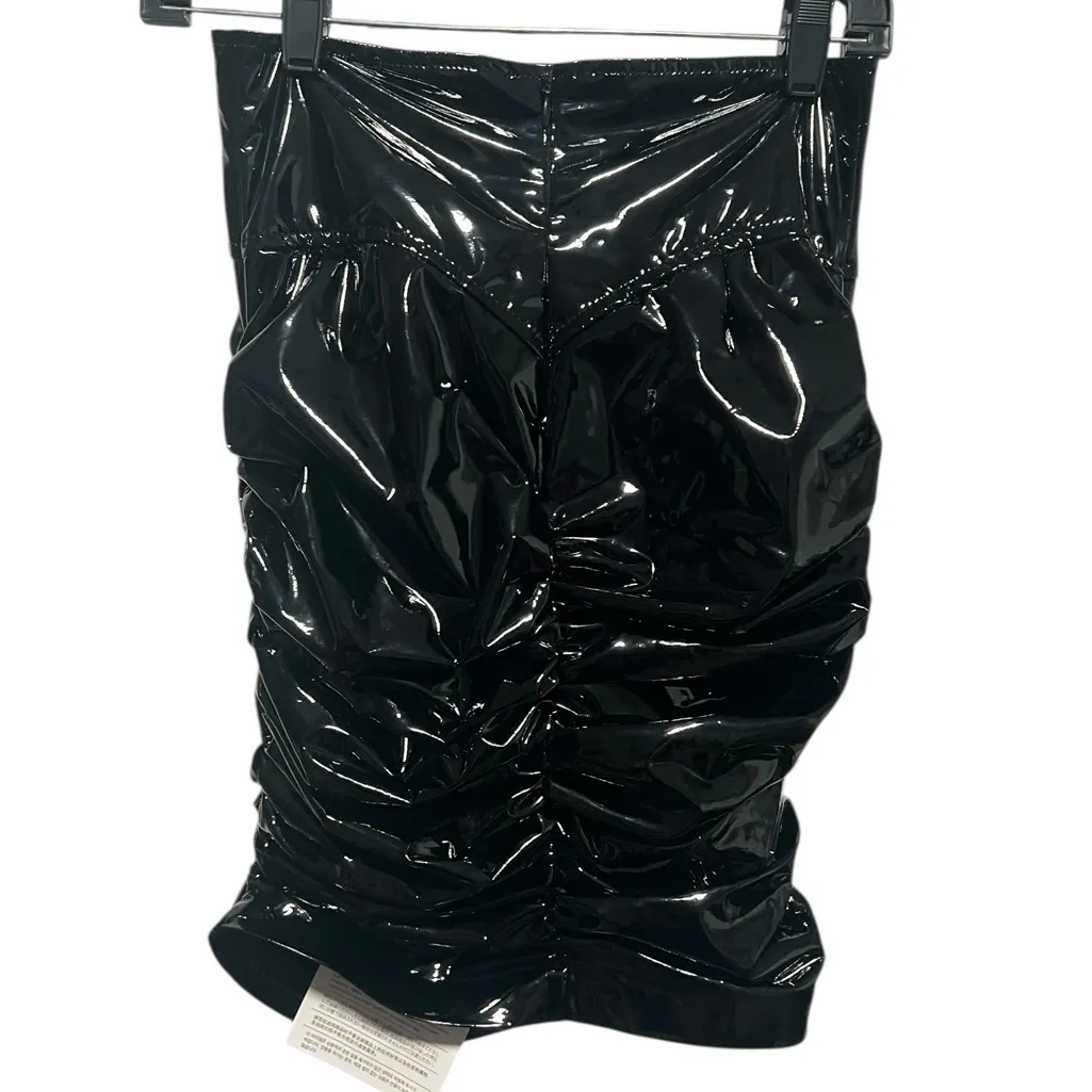 ANIYE BY Black Patent Effect Mini Rock Studded Skirt, New with Tags, Size XS - Image 4