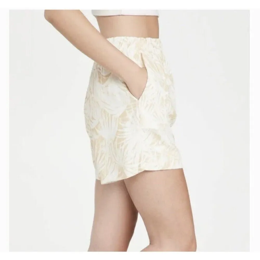 Anine Bing Candice Palm Print Shorts Elastic Waist Pockets Pull On Hawaiian sz S - Image 3