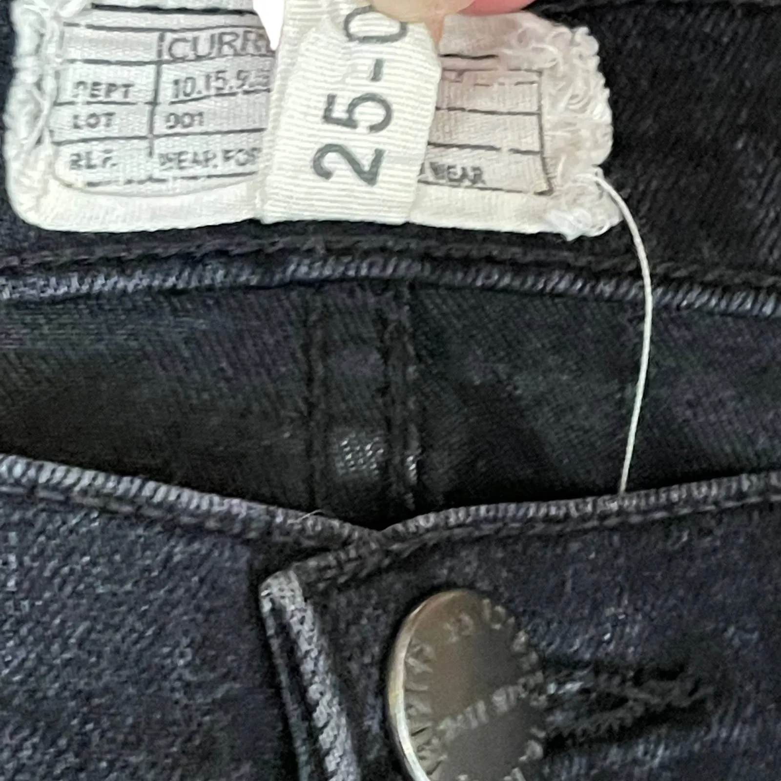 Current/Elliott The Stiletto Jeans Size 25-0‎ Skinny Crop Black Stretch 27X27 - Image 5