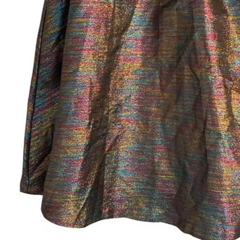 LUCCA COUTURE Womens Fancy Skirt Size M MultiColor Side Zip Sparkly Party NWT - Image 4