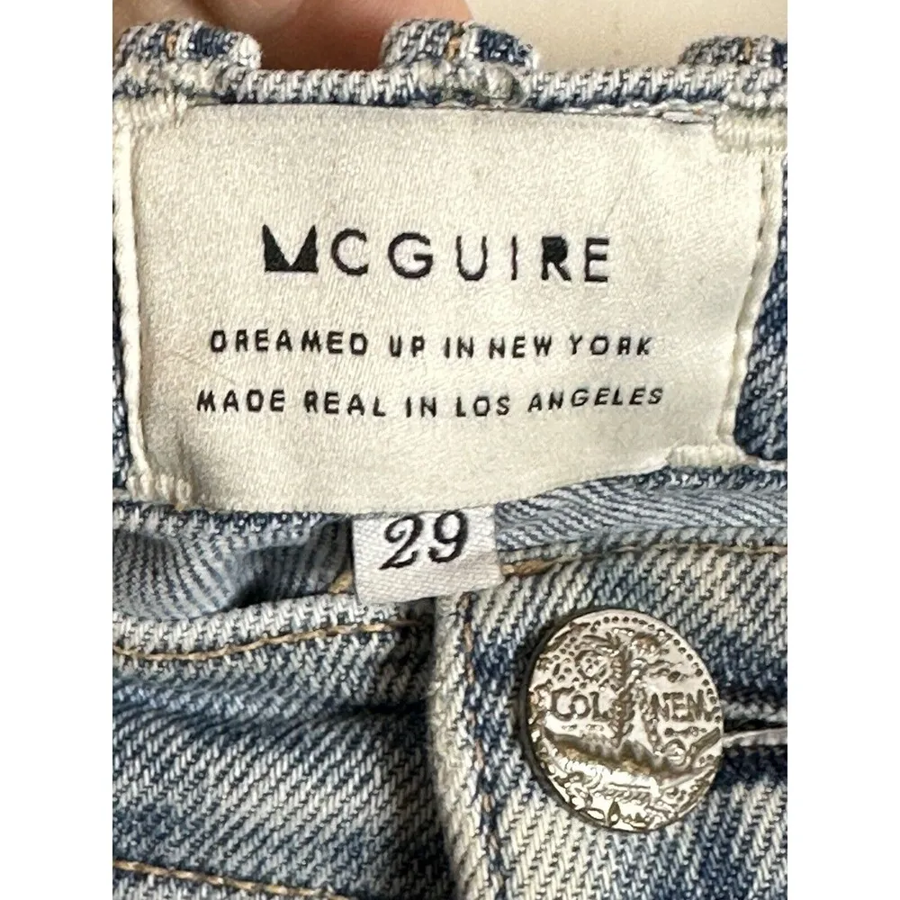 Anthropologie McGuire Gainsborough Bootcut Raw Hem Light Wash Denim Jeans Sz 29 Blue - Image 4