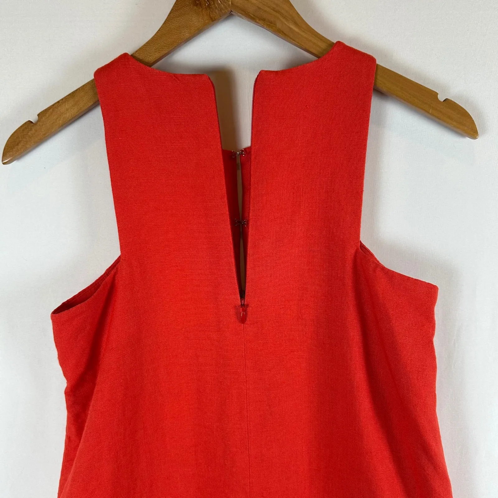 Emerson Fry Red Cutout Mod Linen‎ Sleeveless Mini Dress Pockets XXS - Image 8