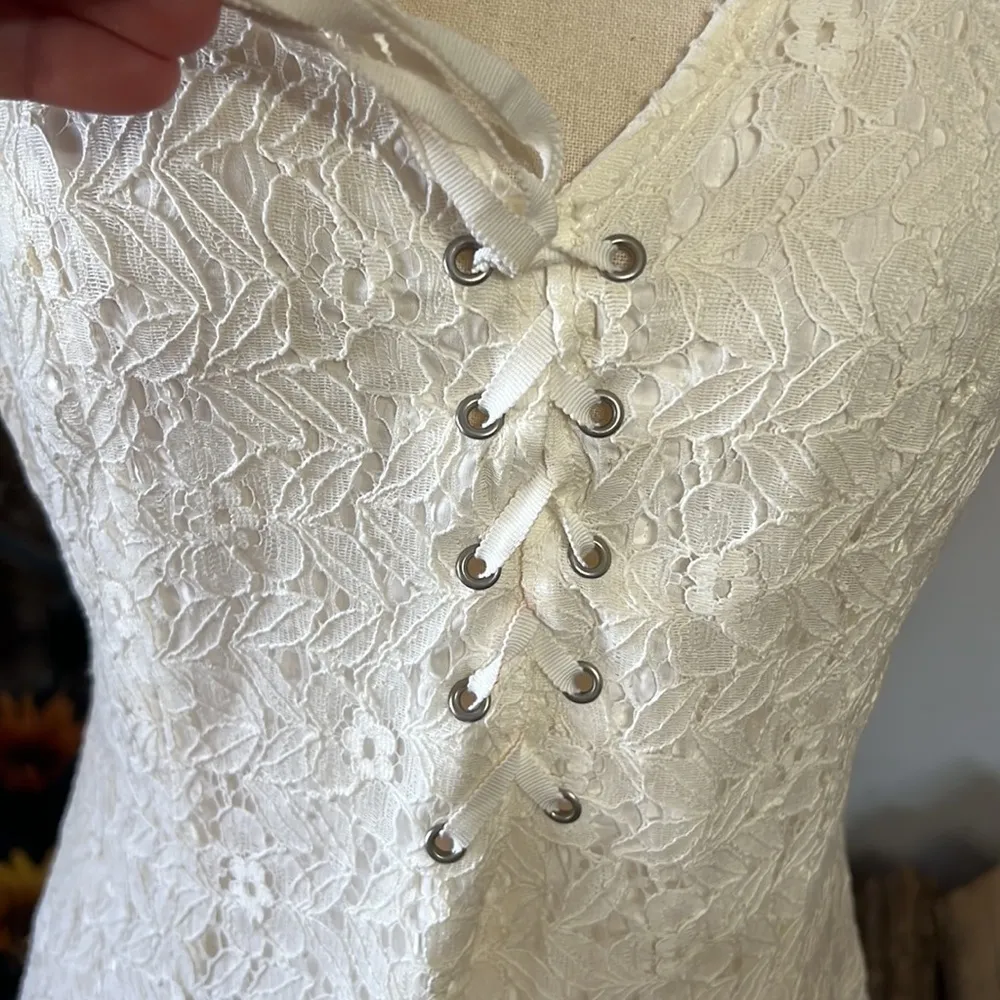 BB Dakota “Benita” White Laceup Dress - Image 5