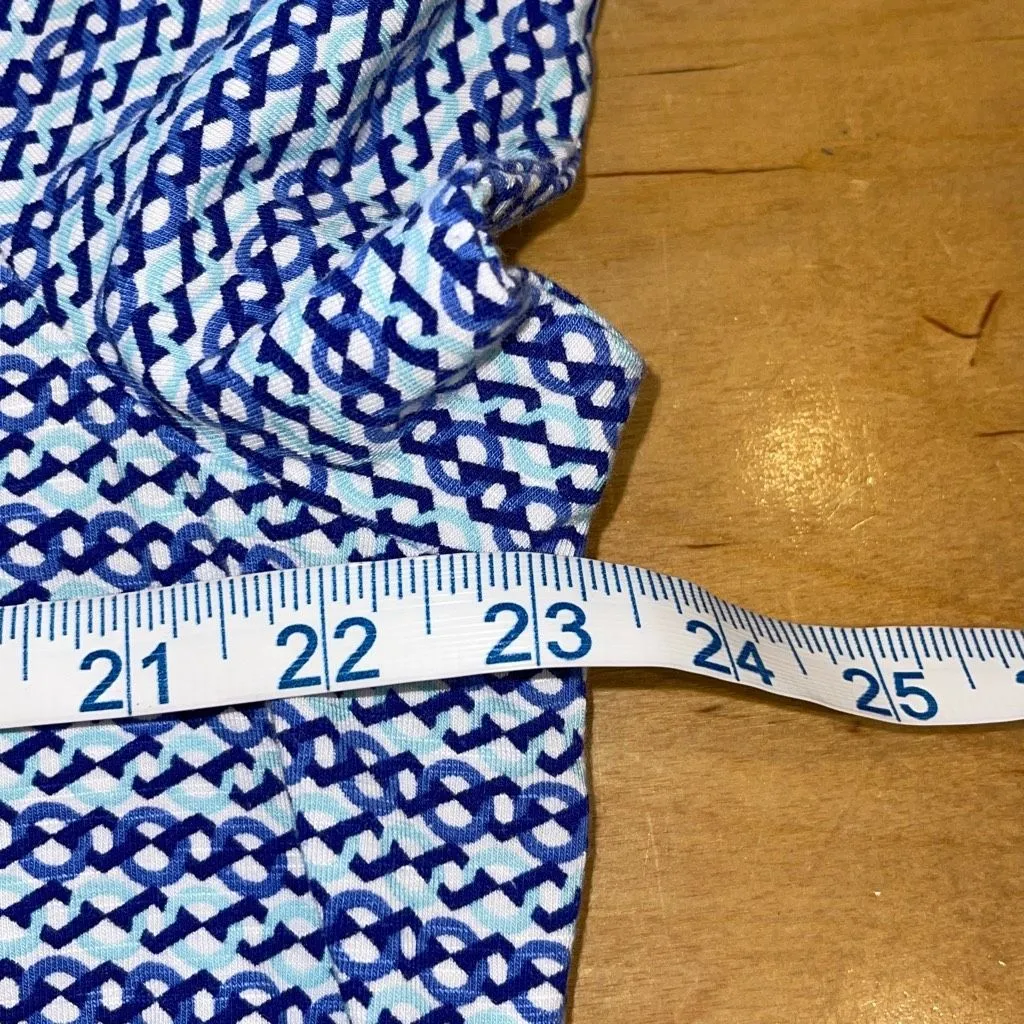 T by‎ Talbots Womens Geometric Short Sleeve Top with Arm Cutouts Blue Size 2X - Image 6