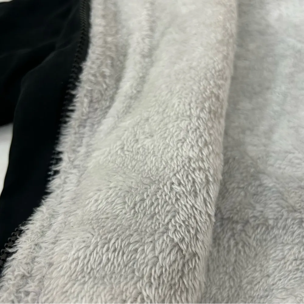 Black Comfy Winter Mid Length Thick Warm Faux Fur Lined Jacket Coat Women’s S - Image 5