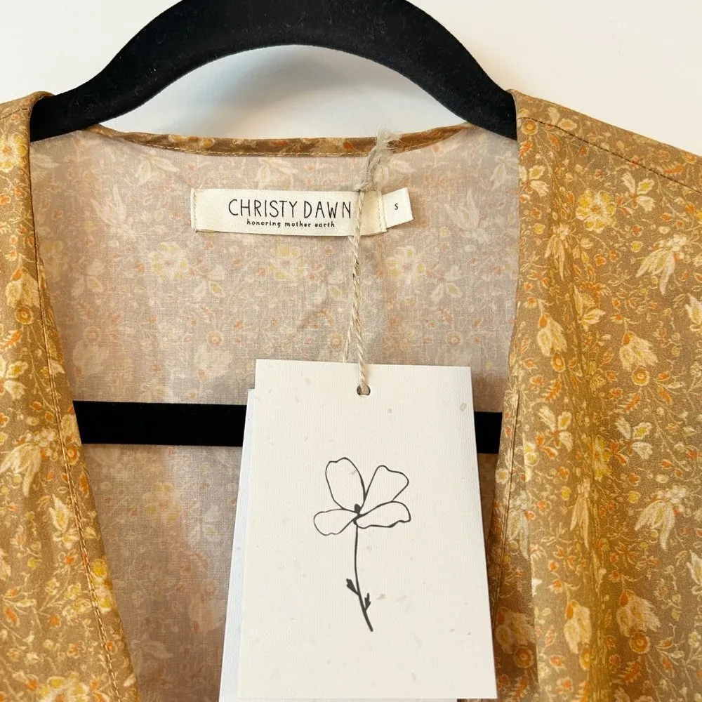 Christy Dawn The Talia Genuine Wrap Dress in Biscotti Cosmos Floral Size S NWT - Image 6