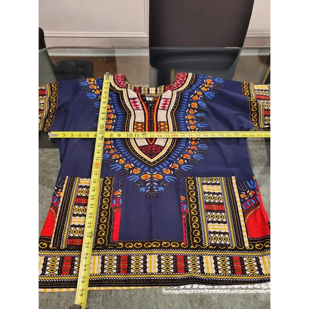 It Girl Women's African Print Cotton Sweetheart Neck Long Sleeve Blouse 2X - Image 10