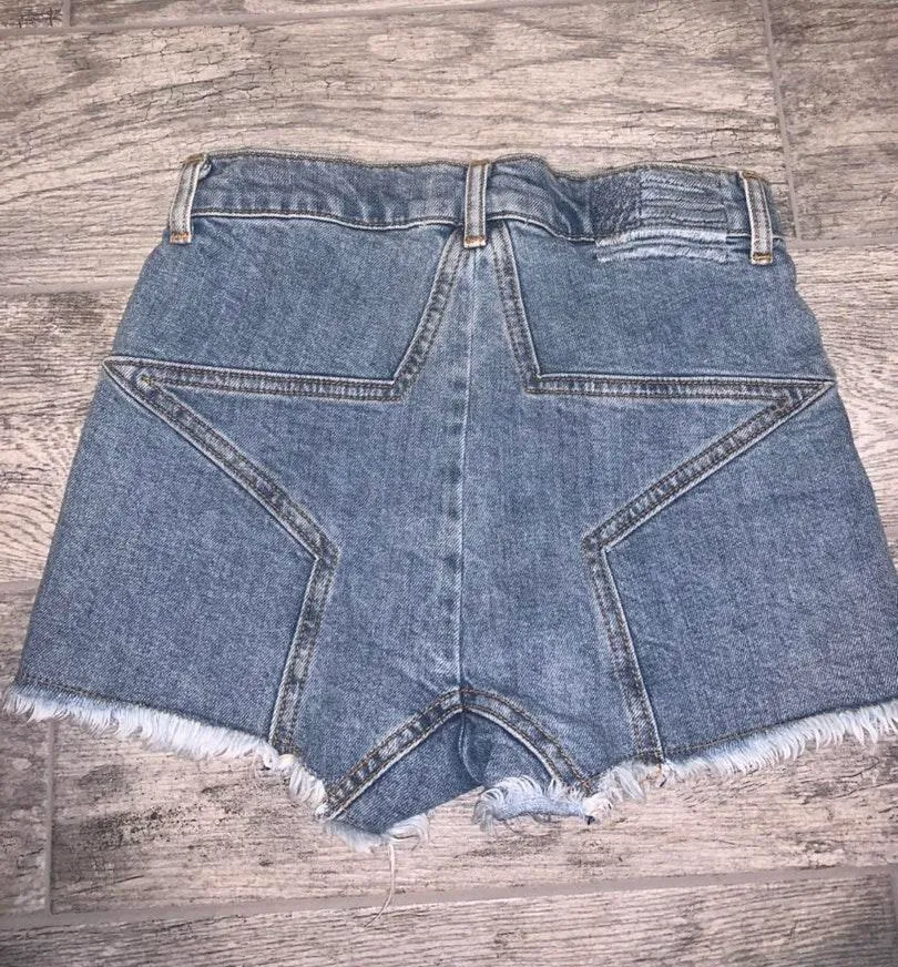 Revice Denim Revice High Rise Star Denim Shorts - Image 2