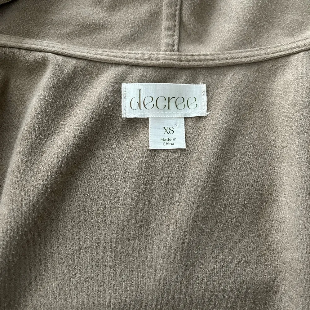 Decree Waterfall Faux Suede Fringe Vest, Sz XS - Image 13