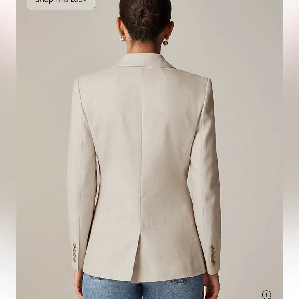 J Crew Alexandra Jacket Blazer in stretch linen blend W1766 Sz 14 - Image 2