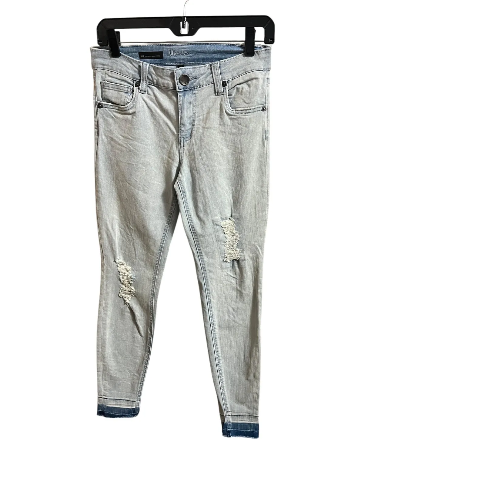 KUT from  Kloth Jeans Women 0P Toothpick Skinny Light Wash Stretch Denim Raw Hem - Image 2