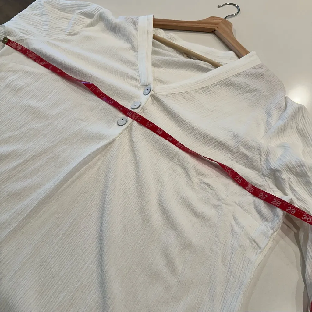 Soft Surroundings White Crinkle Wide Sleeve‎ Top Size 3X - Image 7