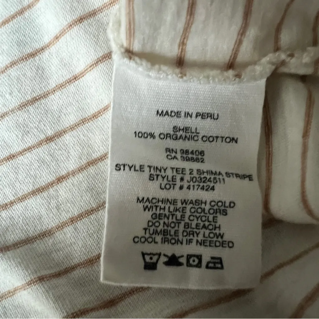 Theory Tiny Tee Cream Multi Shima Stripe size P - Image 4