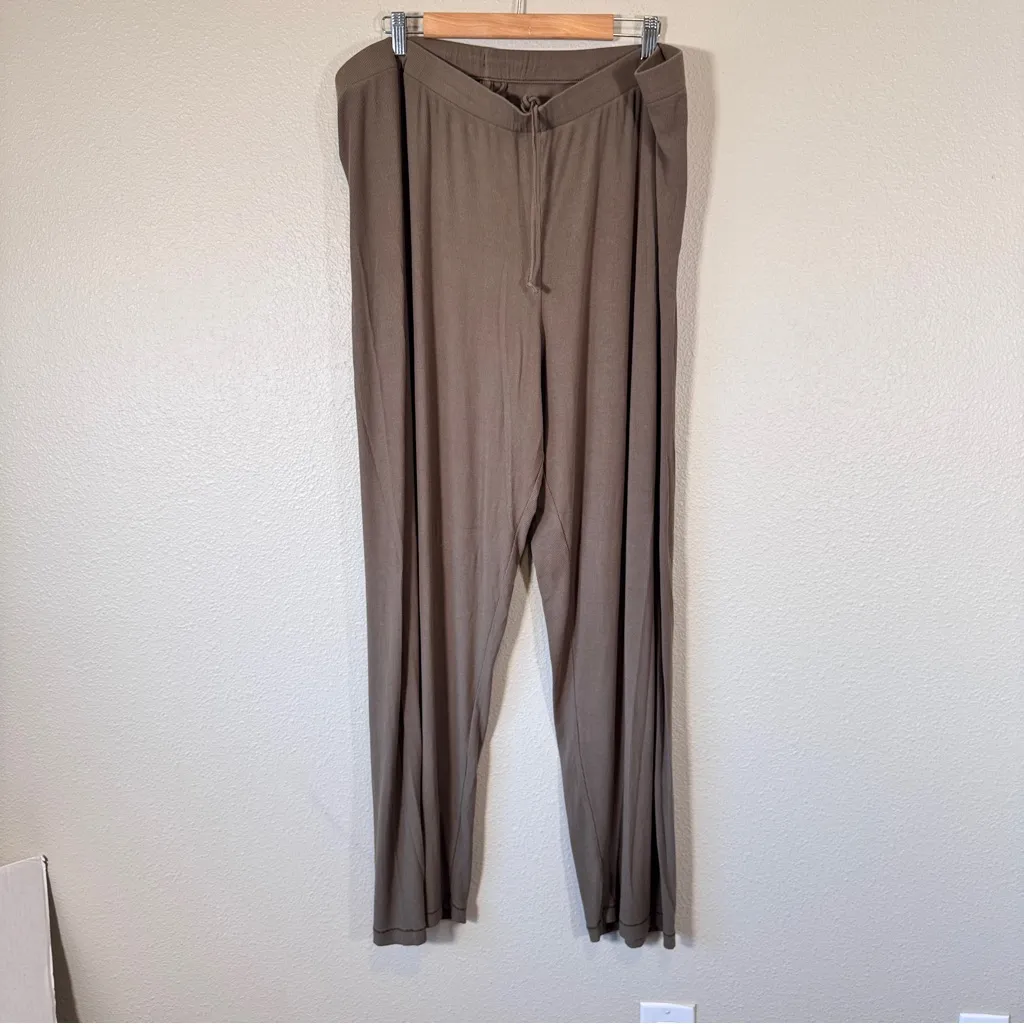 Skims Green Drawstring Waist Casual Lounge Pants Women’s 4X Wide Leg Comfy - Image 11