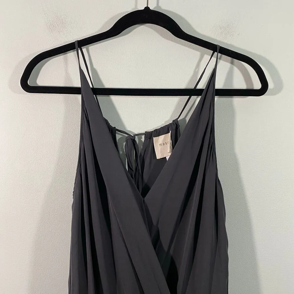 Mason Women Grey 100% Silk Faux Wrap Mini Dress Size XS Gray - Image 2