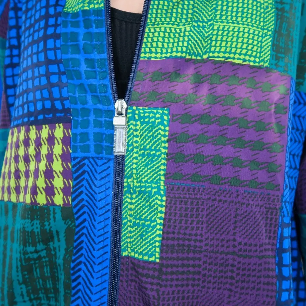 Vintage 90s Koret Sport Funky Geometric Windbreaker Jacket Size M - Image 3