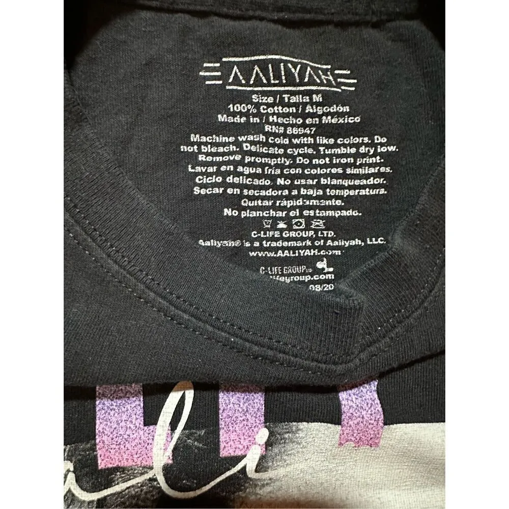 Aaliyah graphic tee shirt women’s sz M Black Size M - Image 4