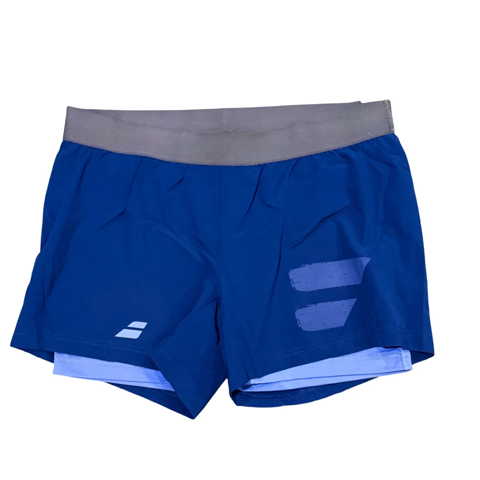 Babolat Women's Performance tennis shorts in a blue and gray colorway XL - Image 2
