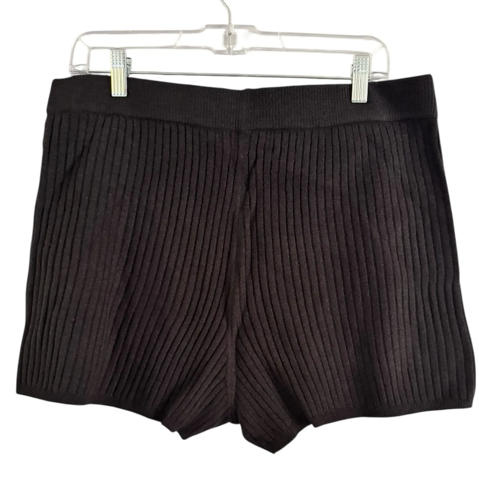 NWT Spiritual Gangster Shortie Black Ribbed Knit Shorts Women’s Size Large - Image 5