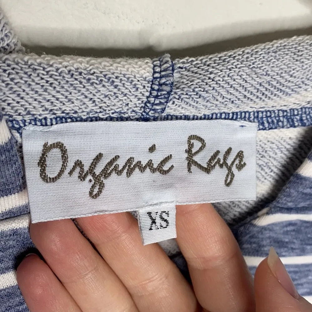 Organic Rags French terry Heather Blue striped hoodie size XS - Image 99