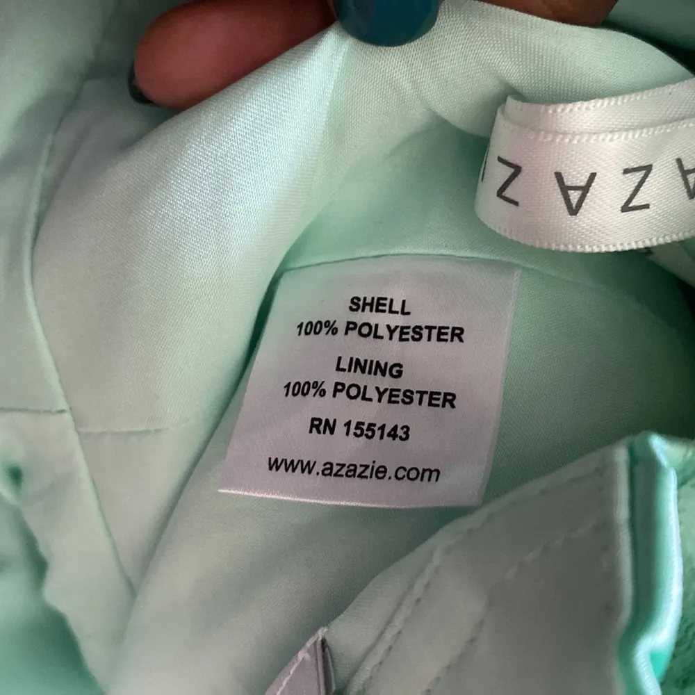 Azazie Mint Green Julianne Lace Dress SIZE 8 - Image 6