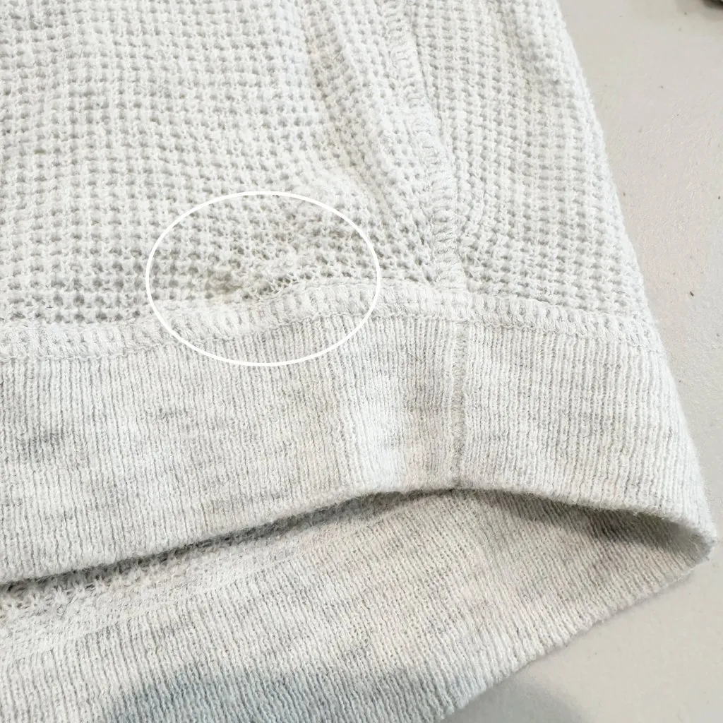 Prana Milani Popover Waffle Knit Hoodie Light Gray Outdoors Hiking Casual Small - Image 7