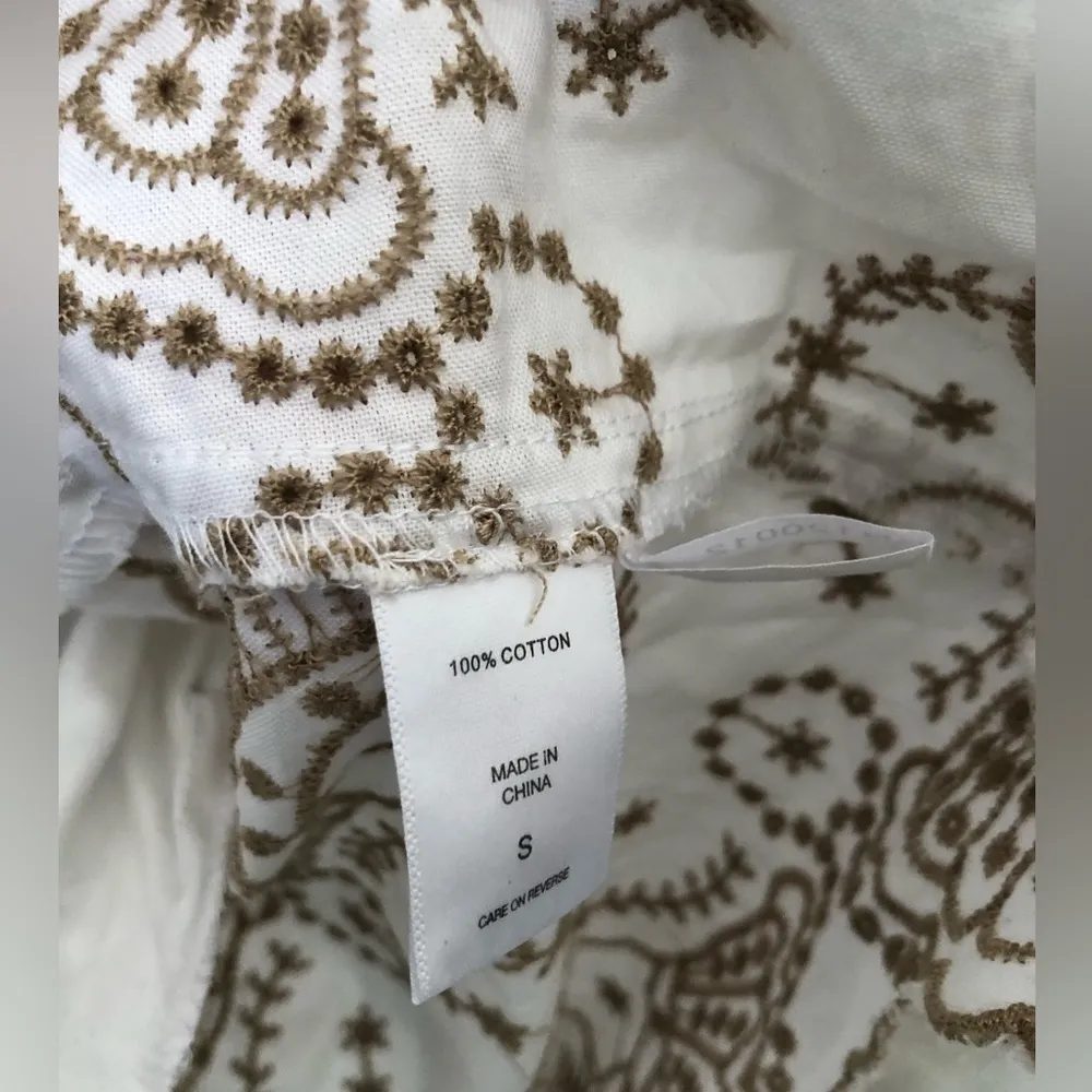 New York & Company Strapless off the shoulder Embroidery babydoll mini Dress S - Image 5