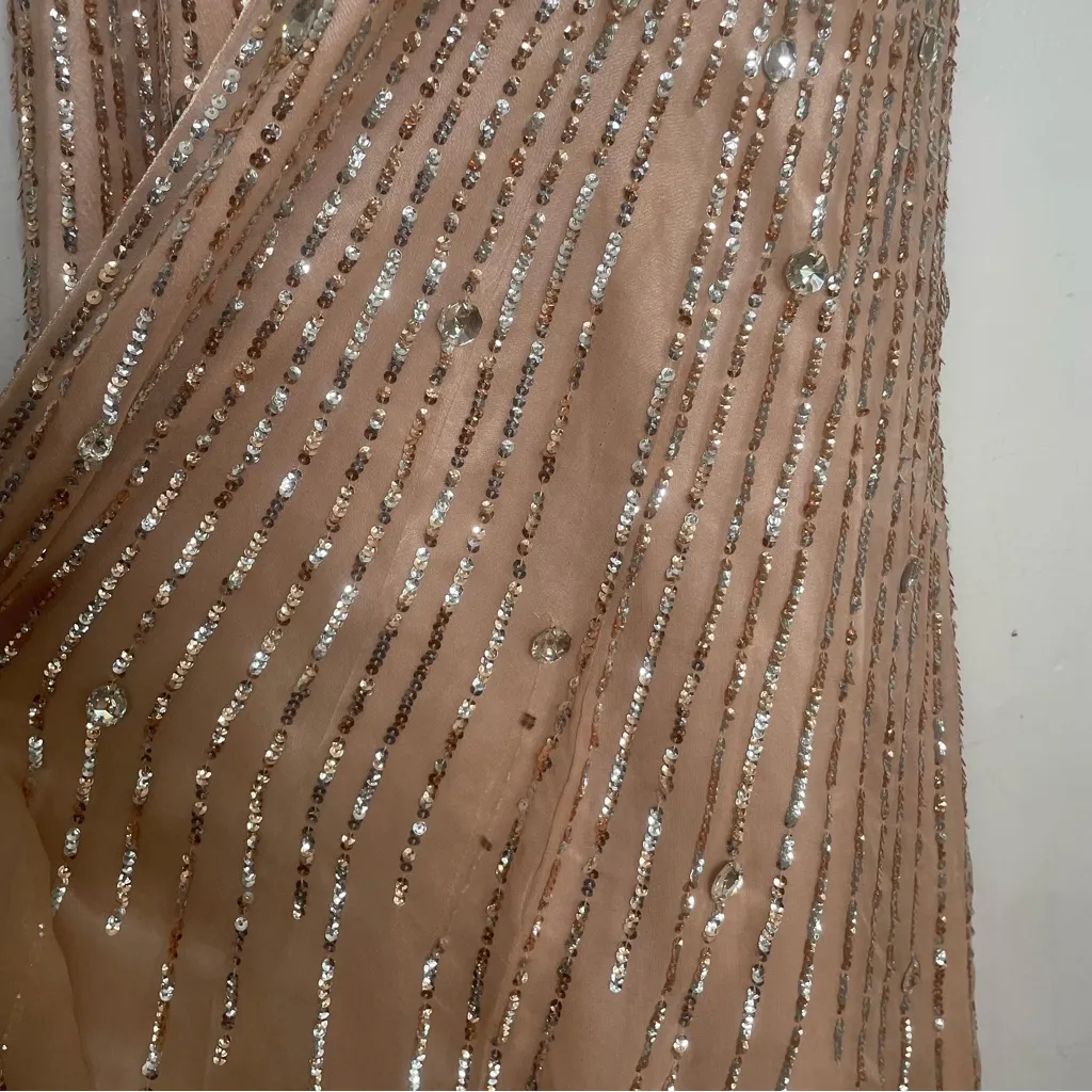 Sherri Hill Sequined Strapless Rose Gold Prom‎ Dress Size 8 - Image 8
