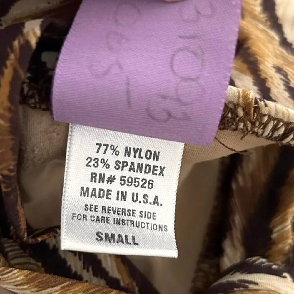 Y2K vintage 2000s cheetah animal print brown halter tie back bikini top small - Image 5