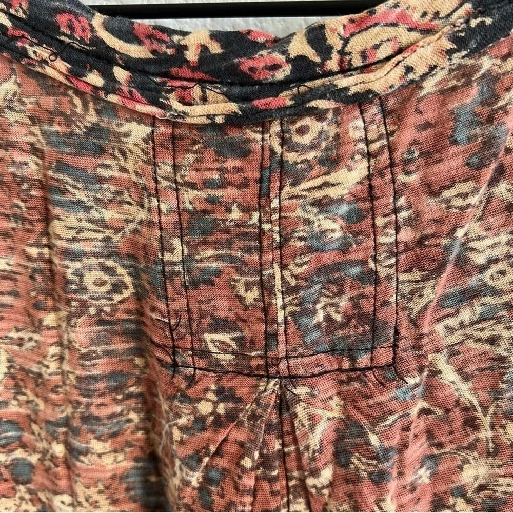 Free People High Tide Dual Print High/Low T-Shirt Midnight XS - Image 7